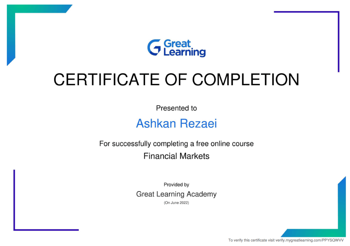 financial markets certificate