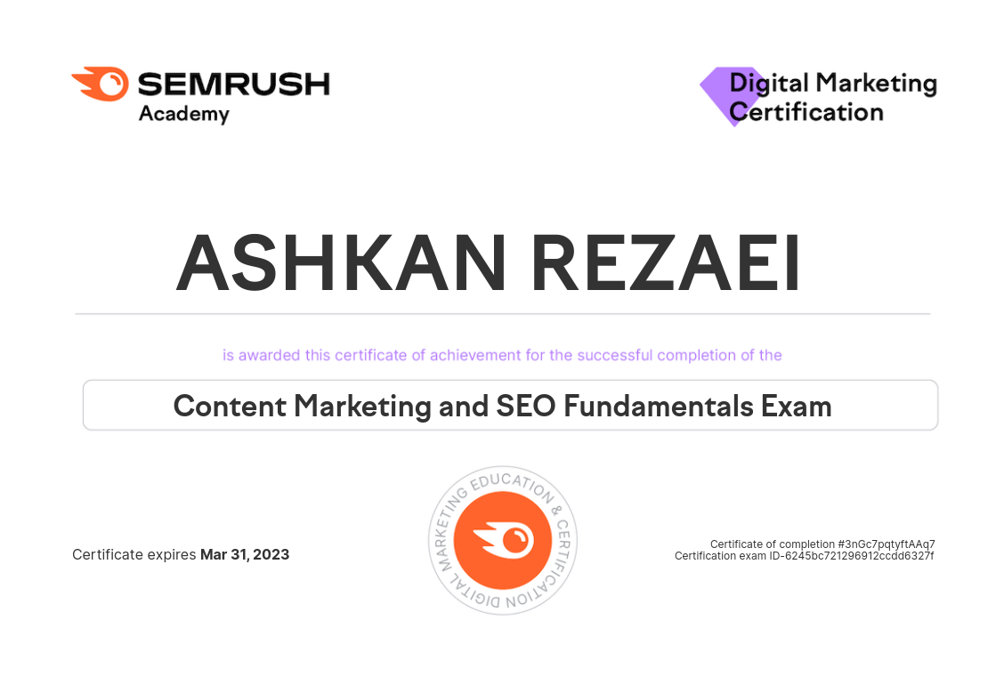 content-marketing-and-seo certificate